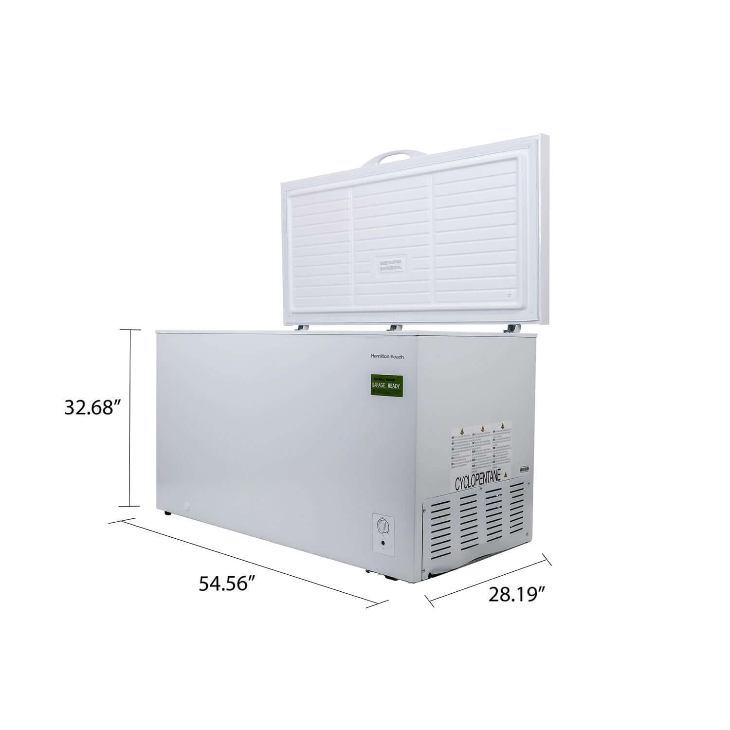 Hamilton Beach 14.1 Cu. Ft. Chest Freezer door oprn